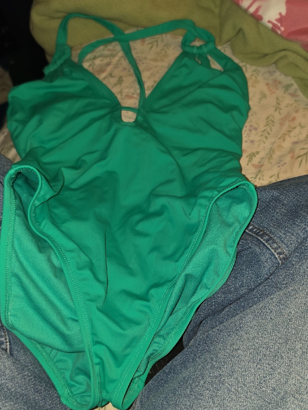 Time and Tru Teal One-Piece Swimsuit